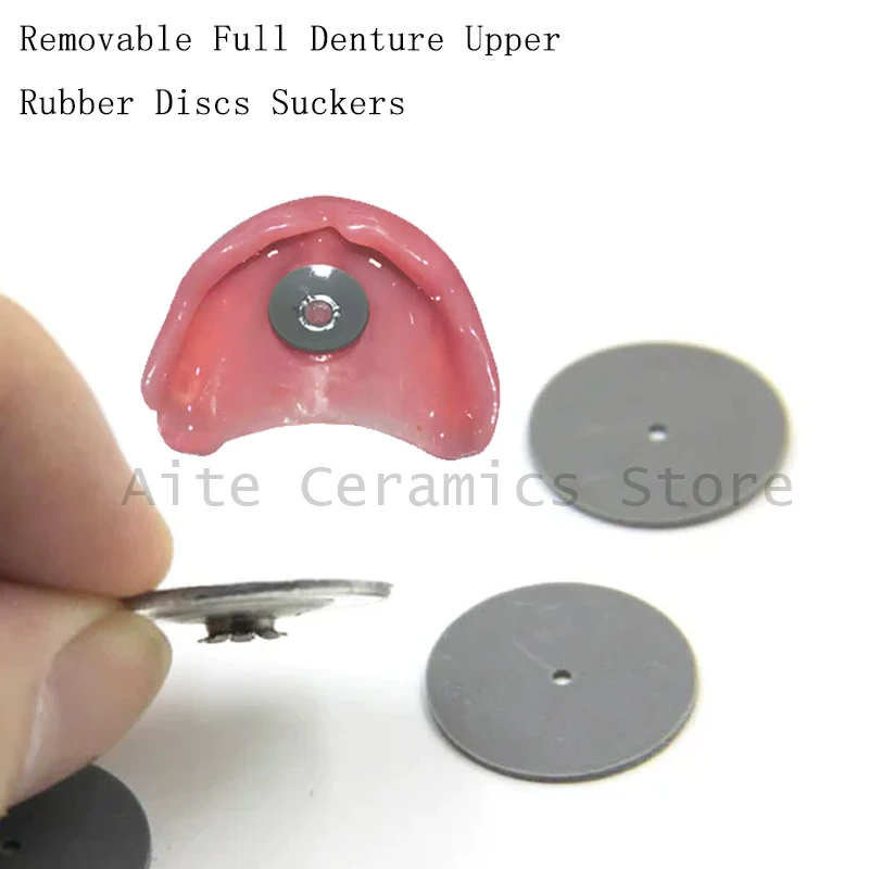 4pcs/Set Dental Suction Pad for Upper Denture Maxillary Full Removable Liner Strong Grip Discs for Acrylic Denture Stability