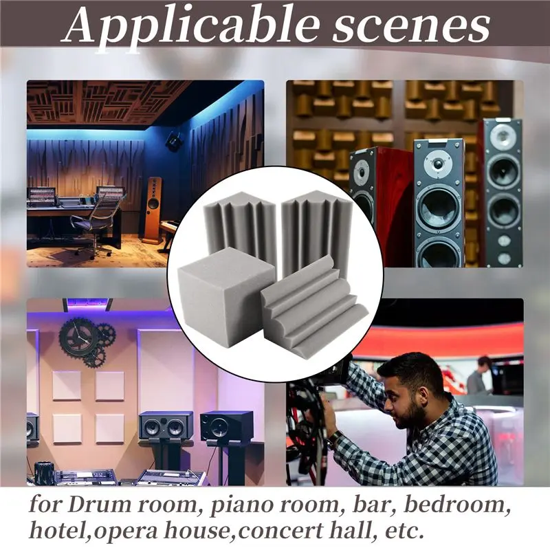ABNL Absorption Foam Home Theatre Corner Sound Insulation Cotton Acoustic Foam Tiles Panels