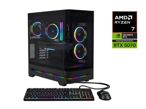 Acer Nitro 85 N85-100-UR35 Desktop, AMD Ryzen 7 8700F 8 Core Processor, NVIDIA GeForce RTX 5070 Graphics, 16 GB DDR5 Memory, 1 TB PCIe 4.0 NVMe SSD, Wi-Fi 7, USB Keyboard & Mouse, Windows 11 Home