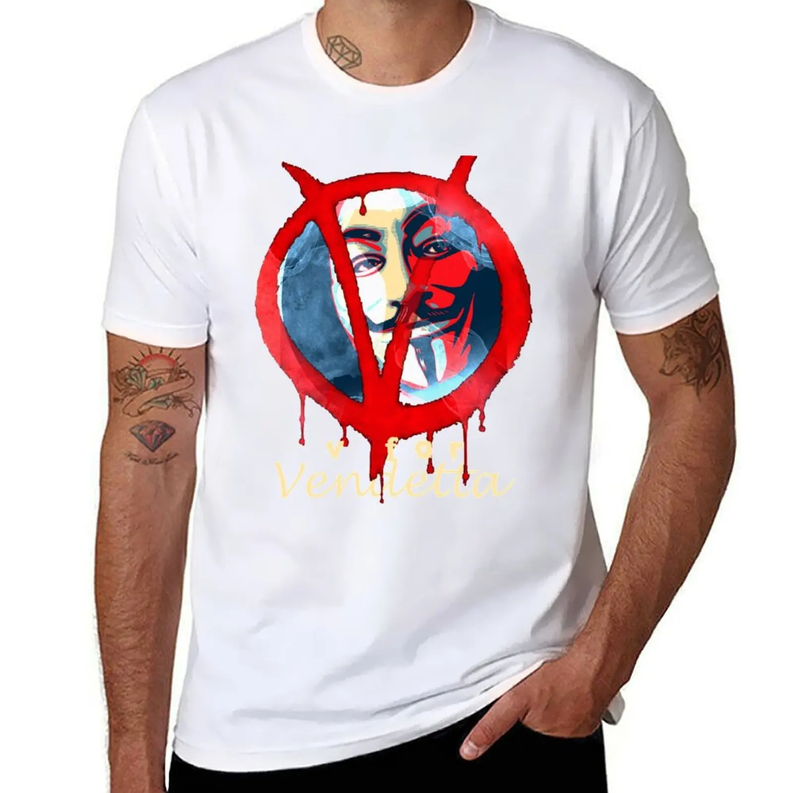 

V FOR Vendetta T-Shirt cotton t shirts high quality t shirt man plain T-Shirt