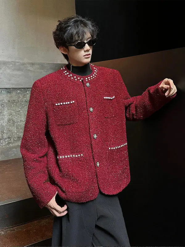 

Pearl iny Tead винно-красный цвет маленький ароматный мужской шерстяной джет роскошный ор костюм джет модный городской молодежный