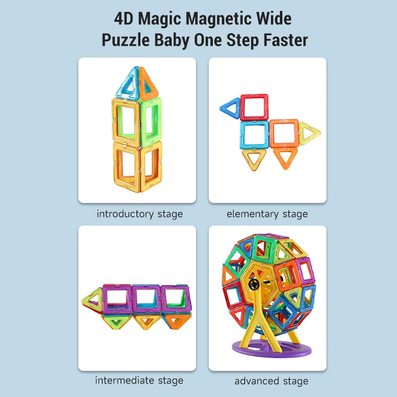 Juguetes de bloques de construcción magnéticos de gran tamaño, juego de construcción de diseñador para niños, rompecabezas de educación temprana, juguetes de bloques de construcción DIY, regalo