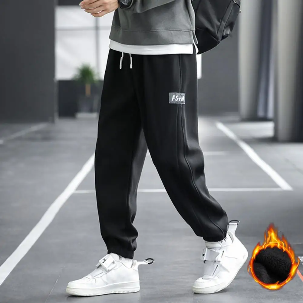 

Winter Jogger Pants Men Drawstring Trousers Casual Tracksuits Gym Pants Winter Loose Ankle Tied Trousers Sweatpants Streetwear