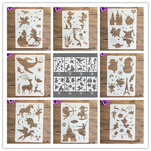 A4 29 * 21cm dream animal DIY stencil wall painting scrapbook coloring photo album decorative paper card template for walls