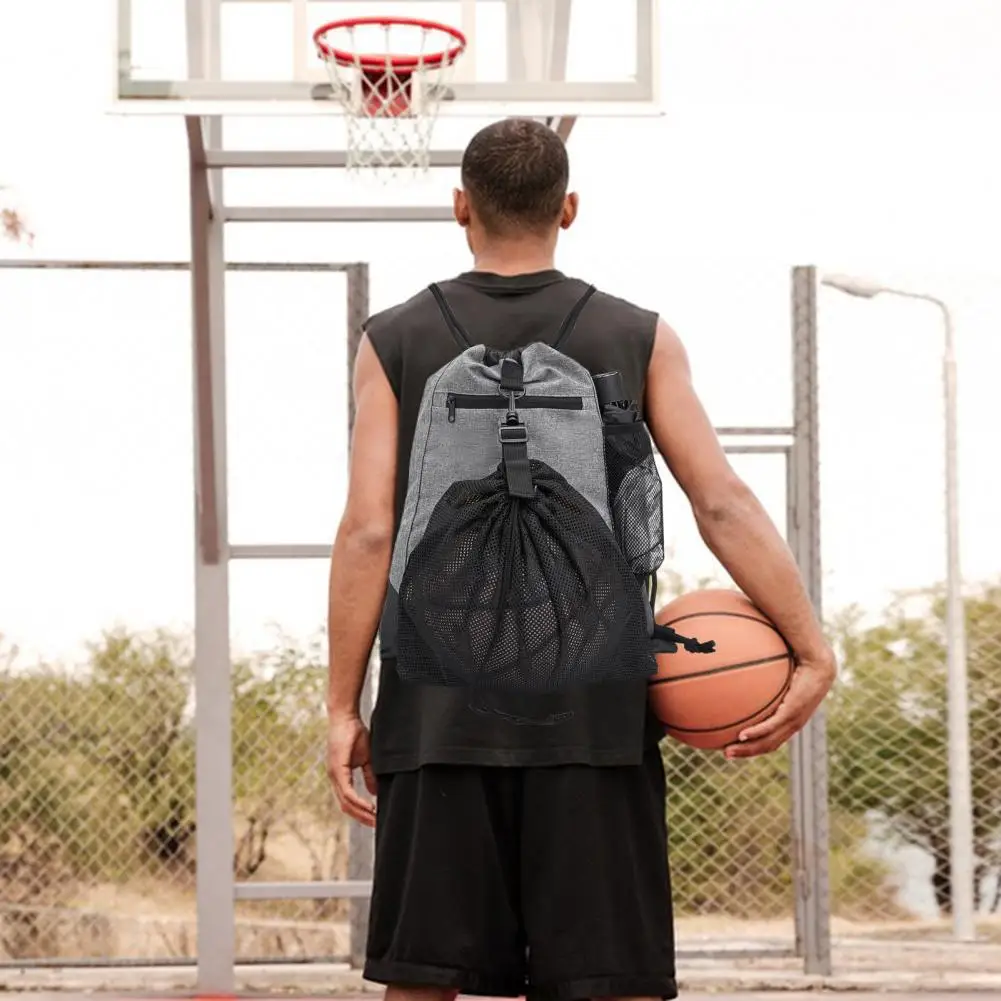 

Баскетбольный рюкзак на шнурке, спортивная сумка со съемной сетчатой сумкой для мяча, спортивный рюкзак для футбола, волейбола, бейсбола, йоги