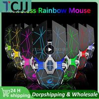 Wireless Gaming Mouse 6 Button 2400DPI USB Rechargeable Mute Backlight Mice Optical Mouse for Gamer PC