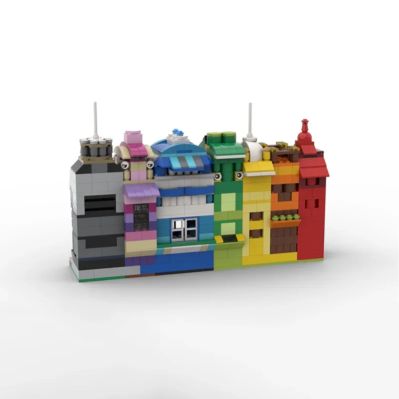 Moc blocos de construção 11005 casas arco-íris tecnologia tijolos modulares modelo presentes brinquedos natal diy conjuntos montagem