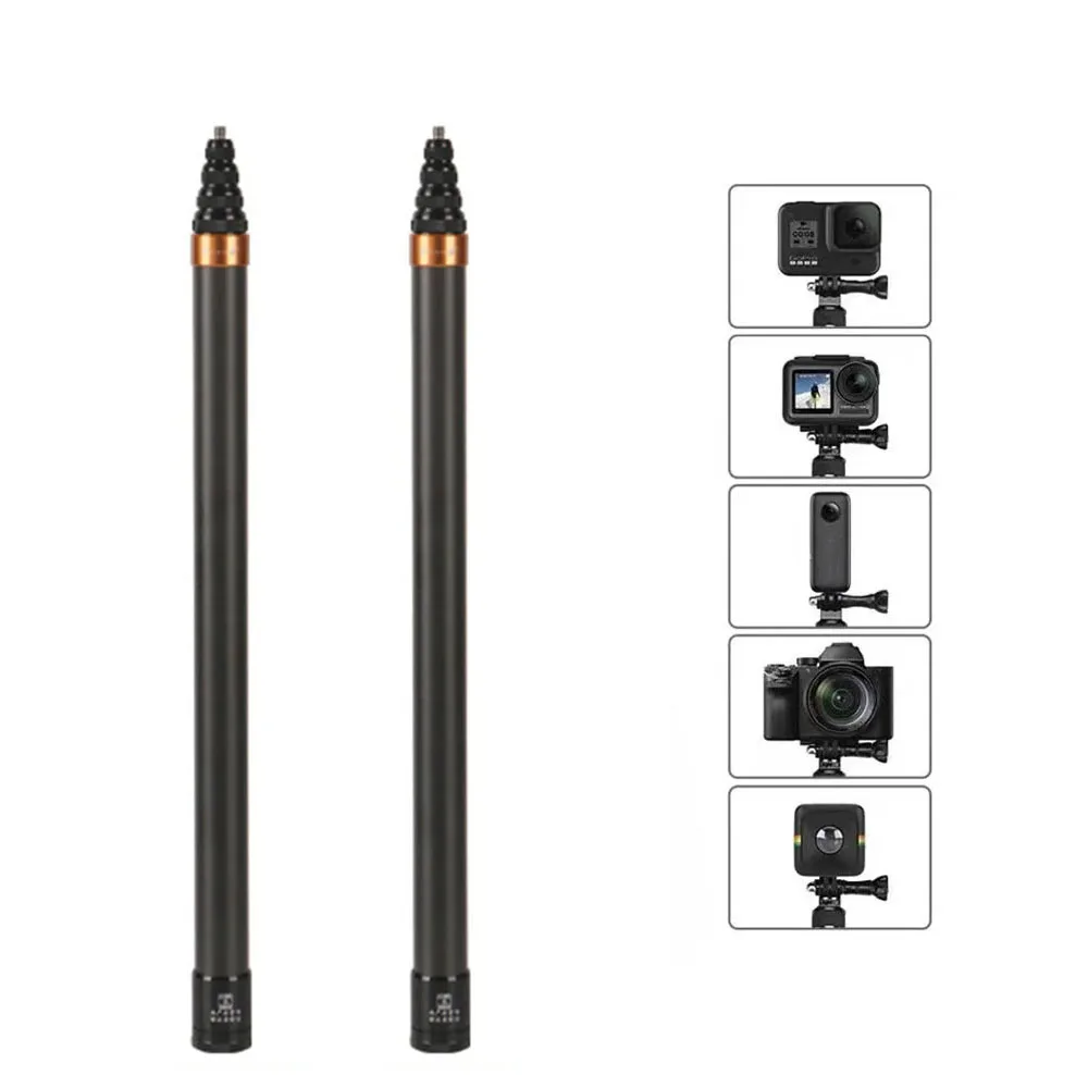 3M Carbon Fiber Telescopic Extension Pole for 360Insta X54 Gopro11/10 DJI Action5 for Microphone Recording and Interview Pole