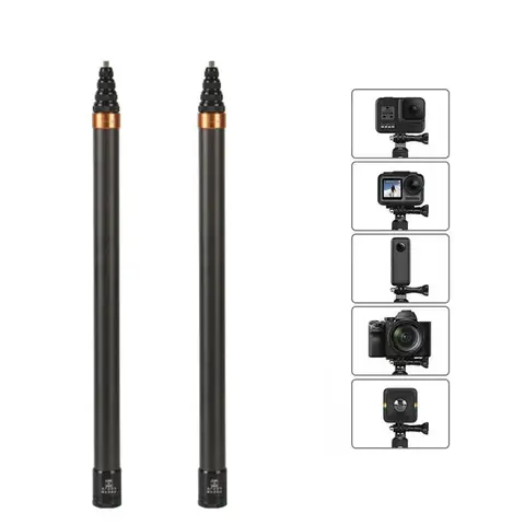 3m carbon fiber telescopic extension pole  for 360Insta X54Gopro11/10 DJI Action5 For microphone recording and interview pole