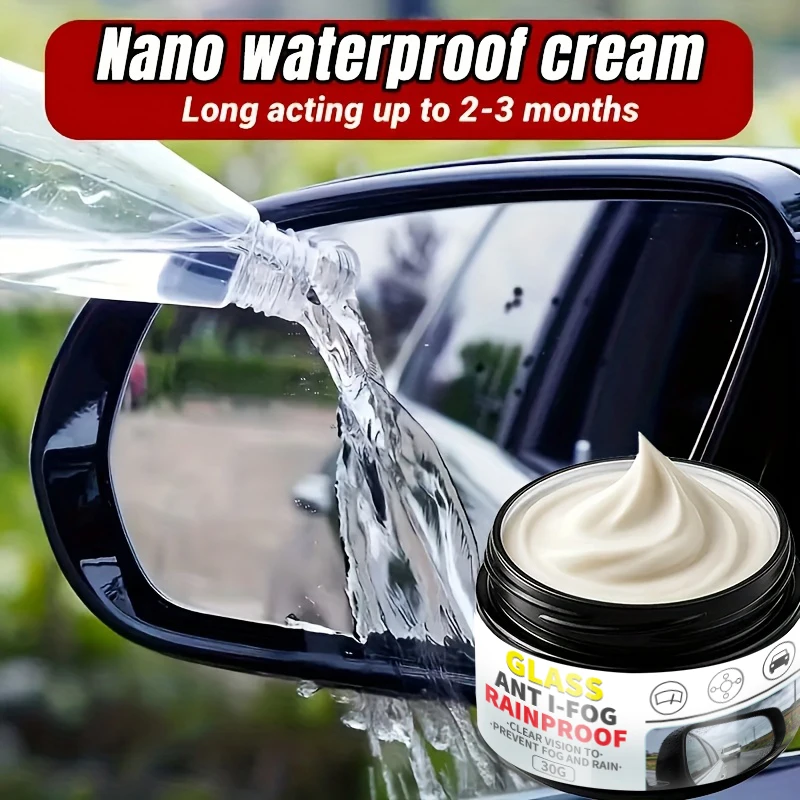 Car Glass Waterproof Spray Kit: Hydrophobic Anti-Rain/Anti-Fog Coating, Suitable for Car Windows, Mirrors & Bathroom Glass