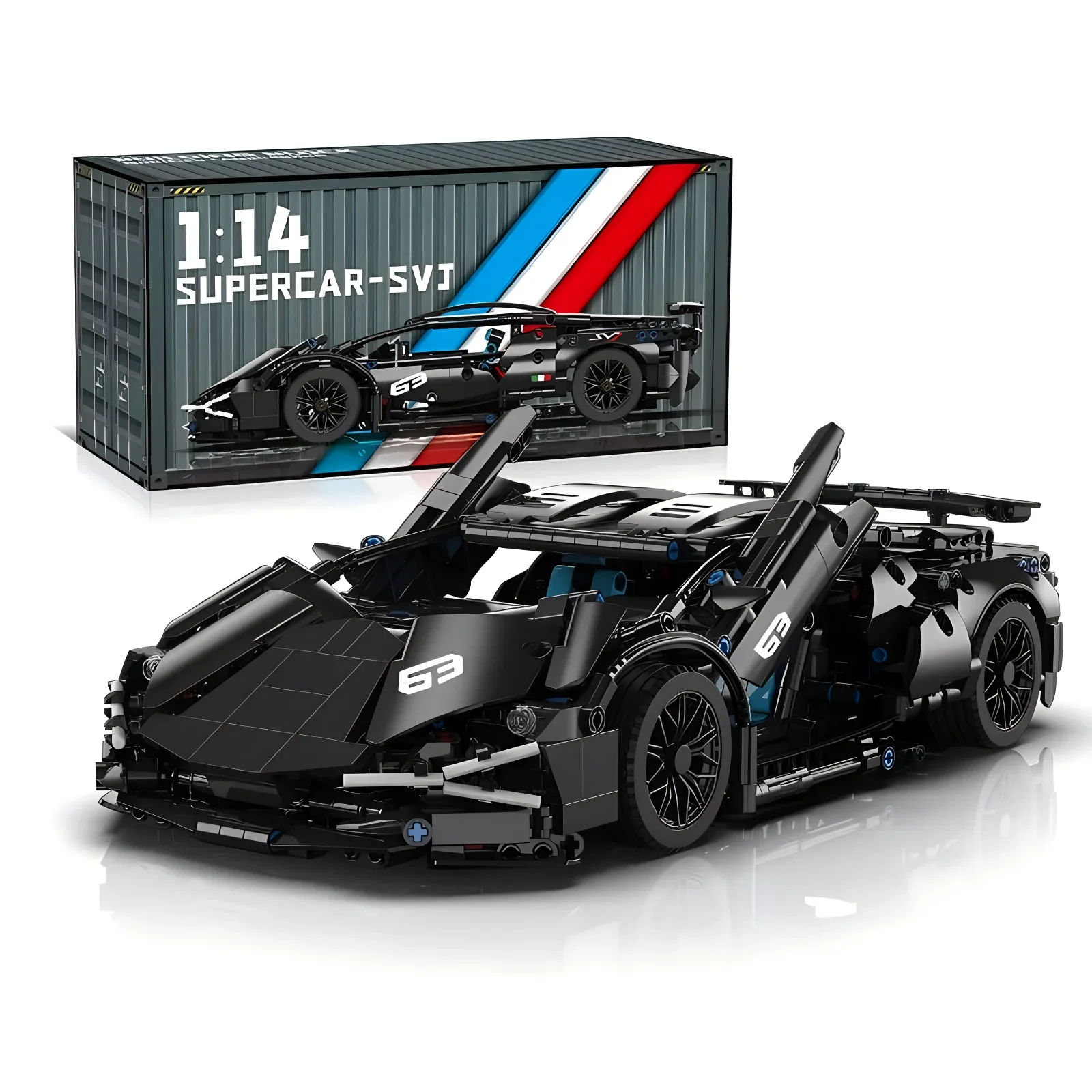 Technical Racing Sport Car Model Building Blocks technic adults 1:14 DIY Supercar Brick Puzzle Toys Kid Adult Gift（1280+granule）