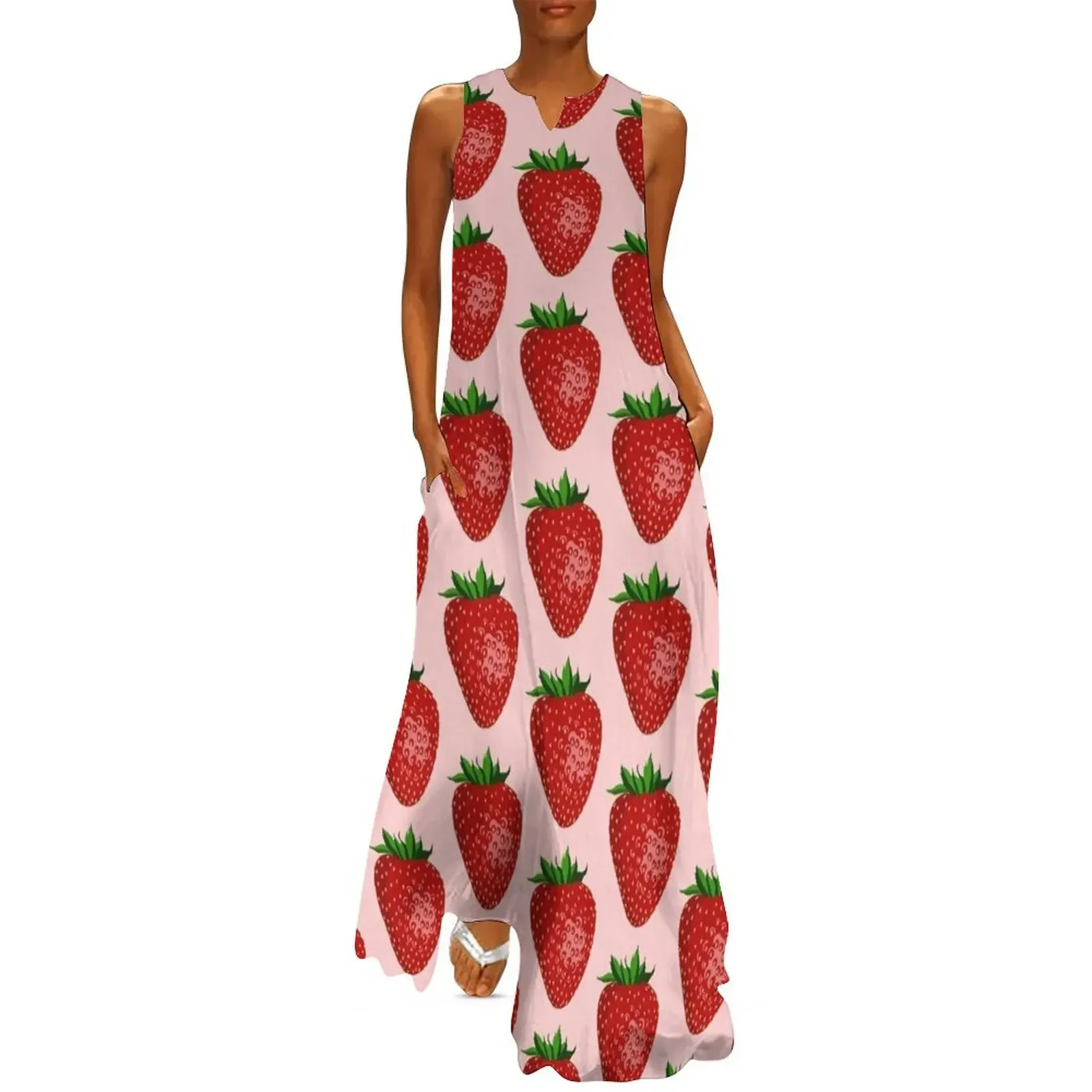 

fruity strawberry Long Dress Party dresses dresses for womens summer dress korean women Dress