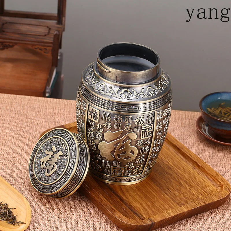 LMM large tea can household tea box metal tea can one catty  box