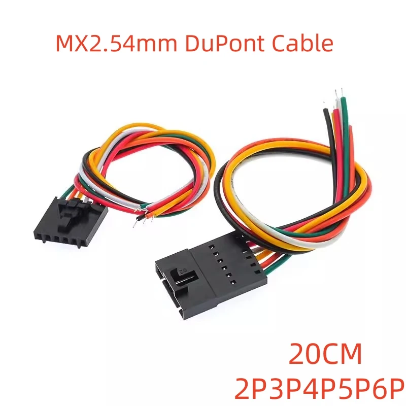 

5PCS MX2.54mm pitch DuPont terminal wire with lock male and female pair plug wire TJC8 air docking wire 2P3P4P5P6P