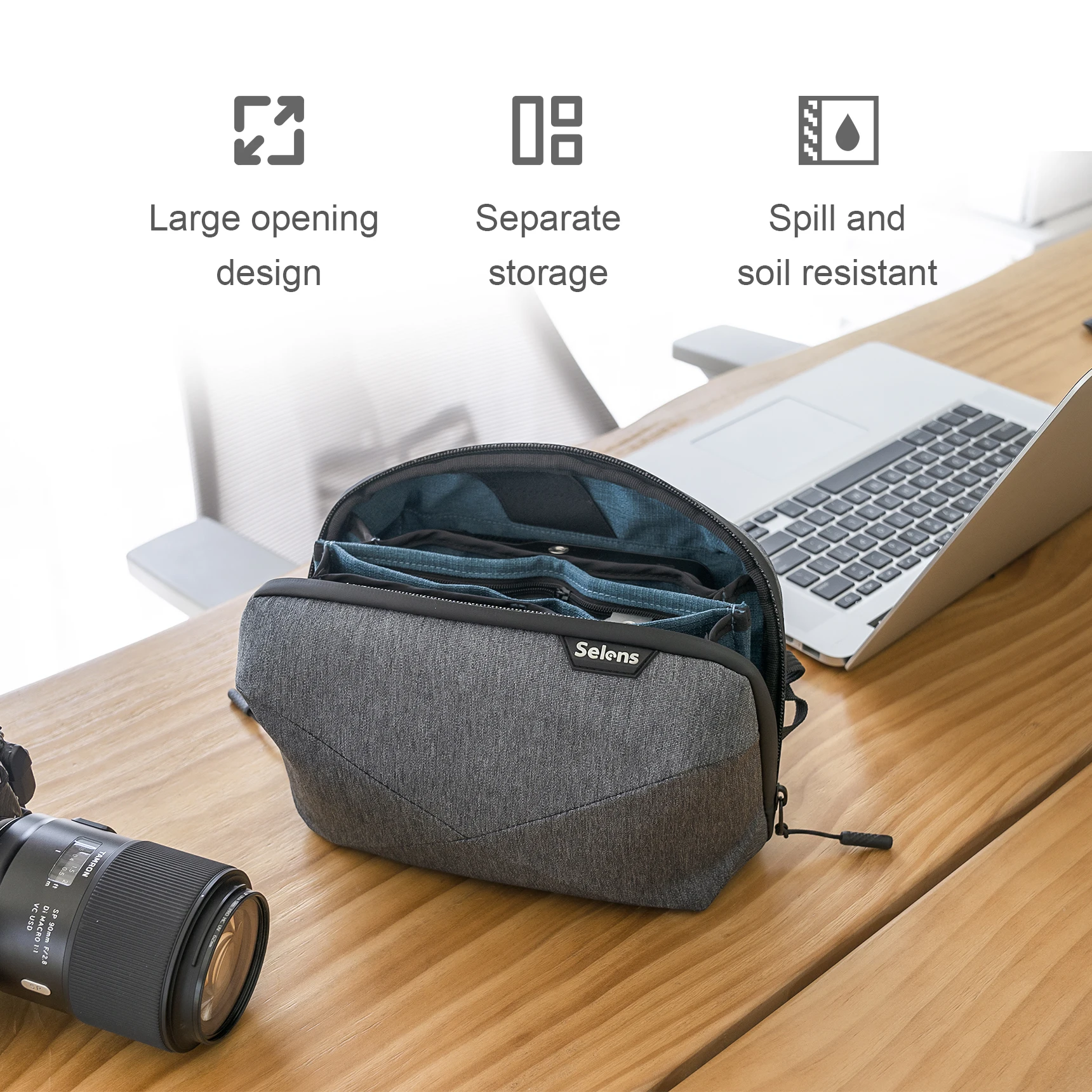 Selens Travel Portable Waterproof Nylon Camera Bag DSLR Camera Bag For Photography Accessories Lens Pouch Battery Storage Bag