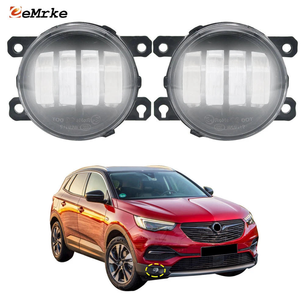 

2X Led Lights Assembly for Opel Vauxhall Grandland X A18 2017 2018 2019 2020 Fog Lamp Car DRL Front Bumper Daytime Running Light