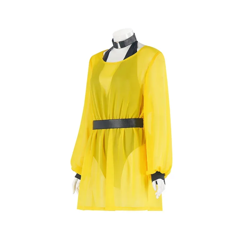 2025 22 الحرير شبح تأثيري الخيال فستان أصفر 2024 فيلم مراقب زي تمويه الكبار النساء لعب الأدوار فانتازيا وتتسابق فيما