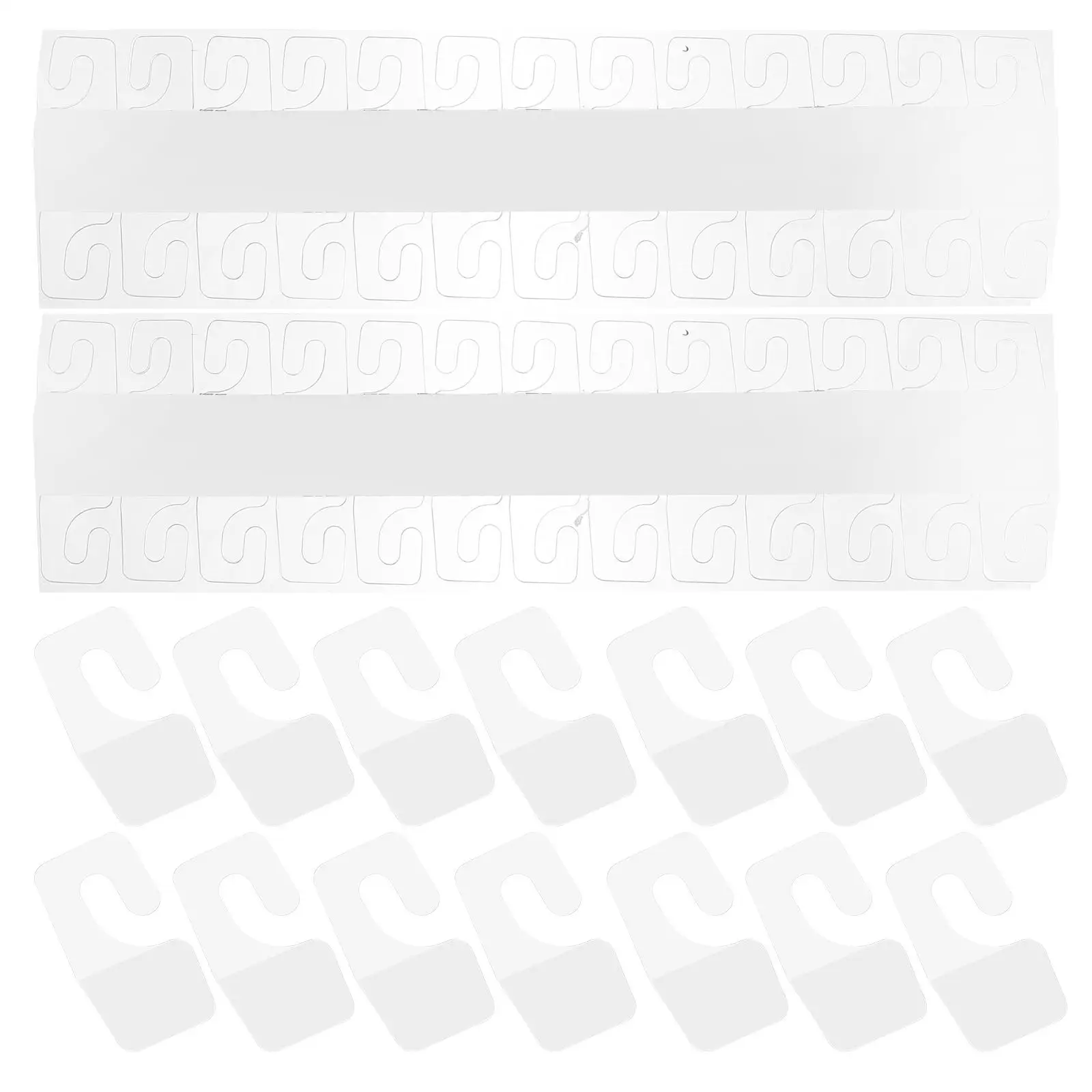

500pcs Self Adhesive Hooks Clear Hanging Tabs PVC Retail Display Hangers Pegboard Sticker Hooks Triangle Hole 38x38mm