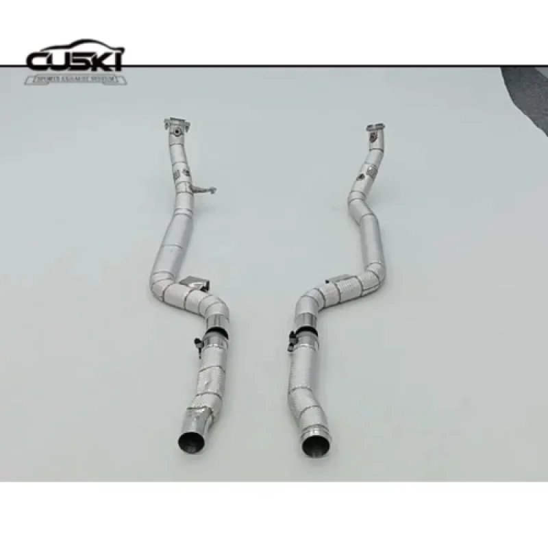 High Flow Exhaust Pipes branch downpipe Applicable to Mercedes-Benz E63 AMG W212 2007-2016 years SUS304 Exhaust Modification