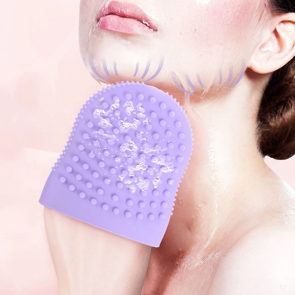 แปรงทำความสะอาดผิวหน้าซิลิโคน 2 ชิ้น อุปกรณ์ขัดผิวหน้าแบบมือถือ สำหรับทำความสะอาดผิวหน้าอย่างล้ำลึก