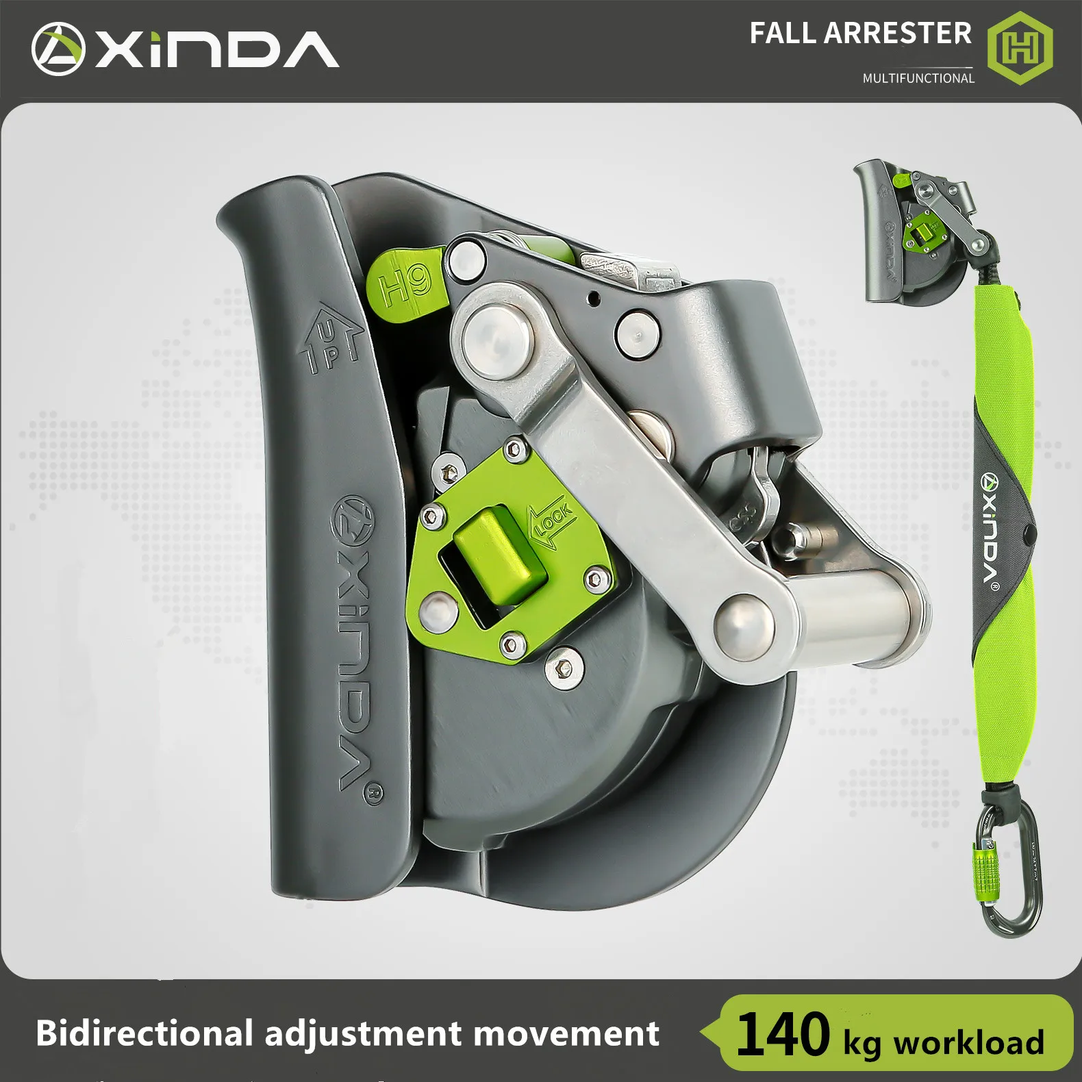 

Xinda Fall Arrester Device Rock Climbing High-Altitude Operation Speed Descent Anti Fall Protector Rope Buffer Bag