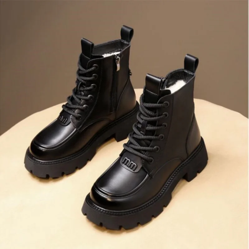 

Fur integrated Snow Boots Wool Women's Boots Winter Velvet anti Cold Women's Shoes Warm Cotton Shoes Lamb Wool Cotton Boots