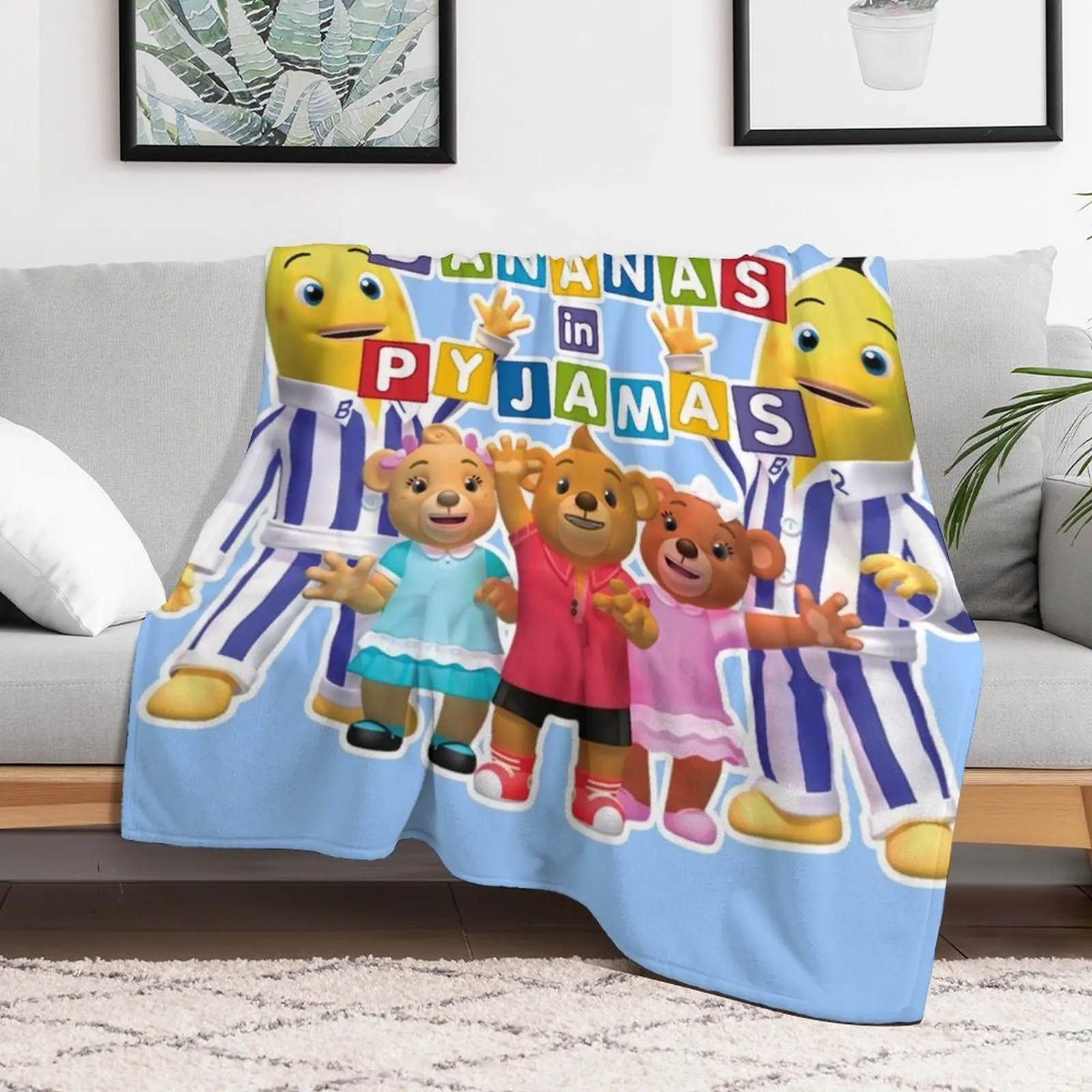 Bananas in Pyjamas team Throw Blanket Single Cute Plaid Blankets