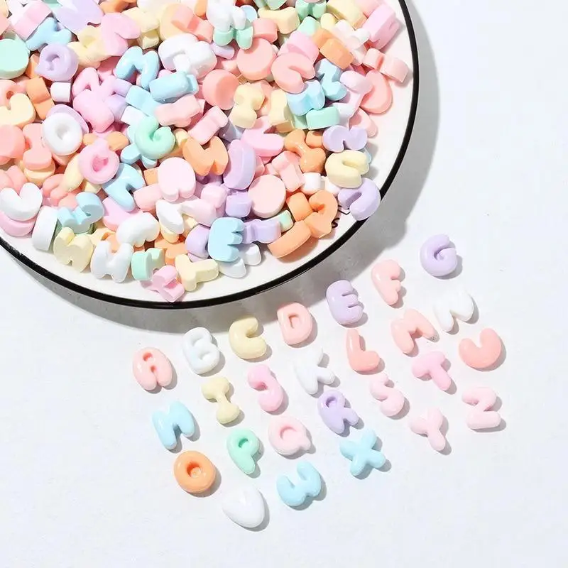 10pcs Random Color Plastic Handmade Mini Letter Charms Cute DIY Phone Cases Hair Clips Shoes Accessories Random Color