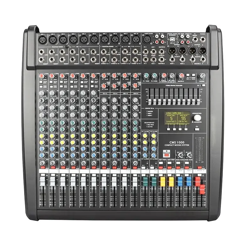 CMS1000-3/CMS1600 Profissional Audio Mixer with Cover Sound Console Compact Mixing System Effect Processor for Performance Stage