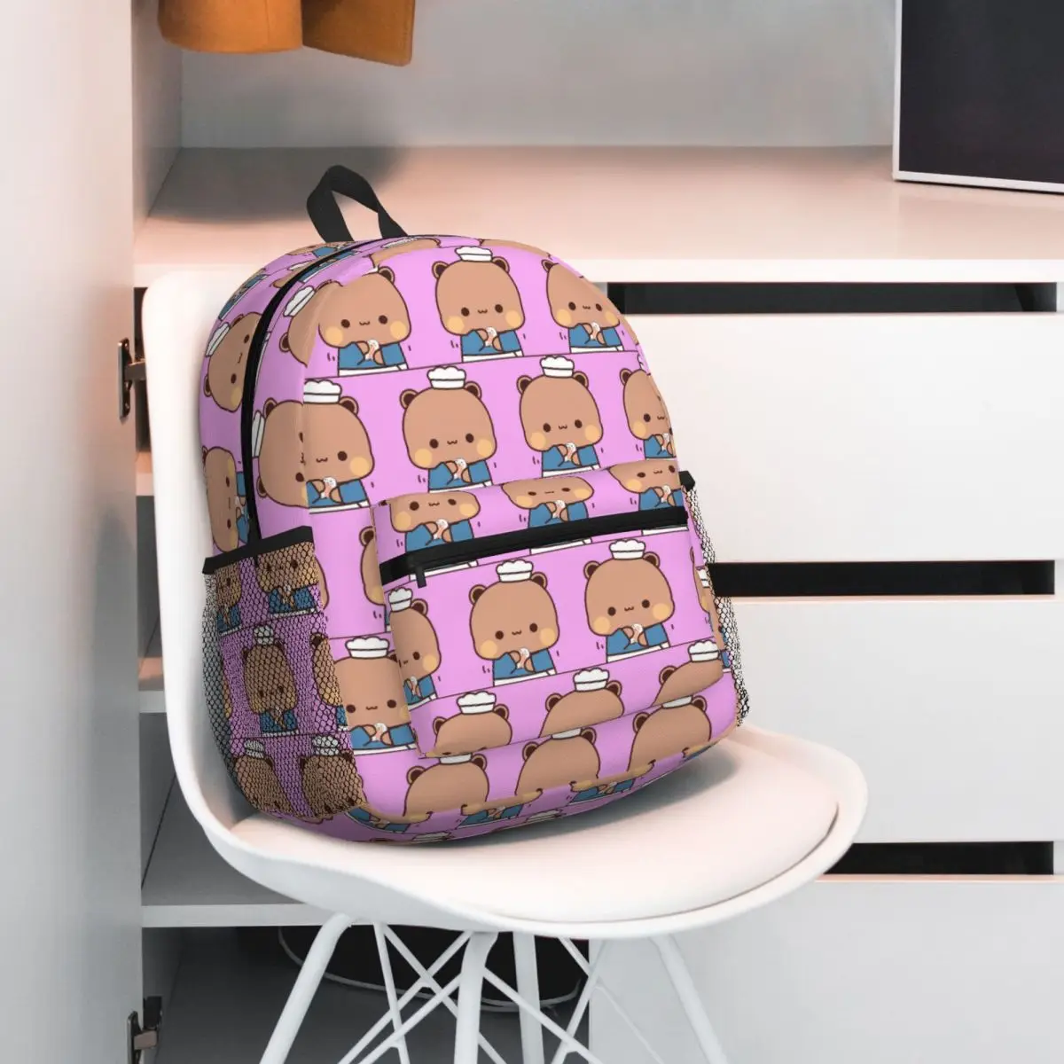 Chef Dudu Is Making Sushi Backpack Student BookBag Children School Bag Computer Shoulder Bags for Men Women