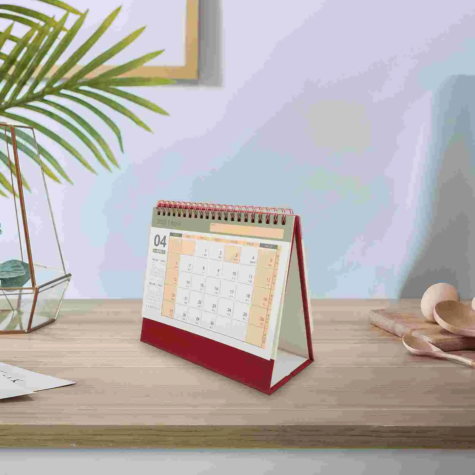 2025 Desk Calendar Tabletop Month Stand up Calendars Home Supplies Delicate Standing Office Refrigerator