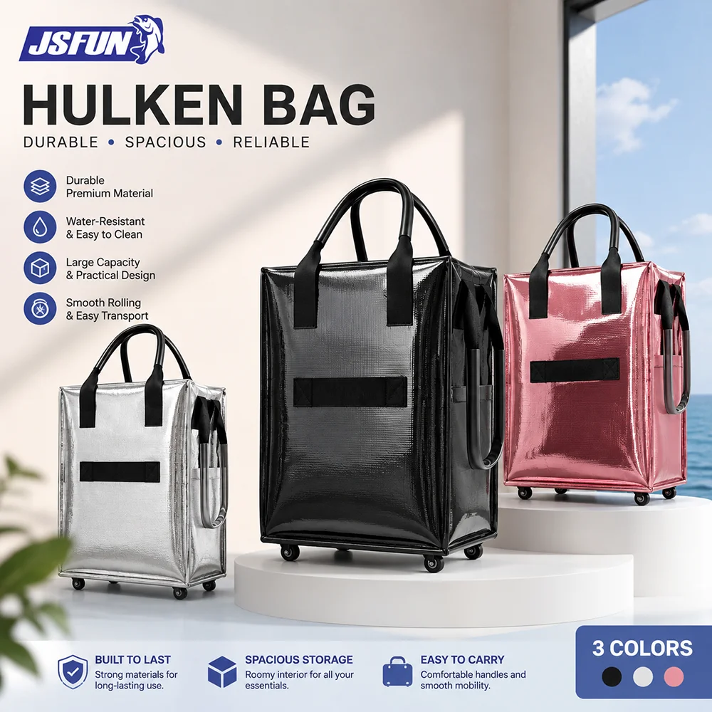 Large Capacity Rolling Tote Bag with Wheels Foldable Reusable Shopping Carryall Bag Portable Storage Organizer 40x30x50cm