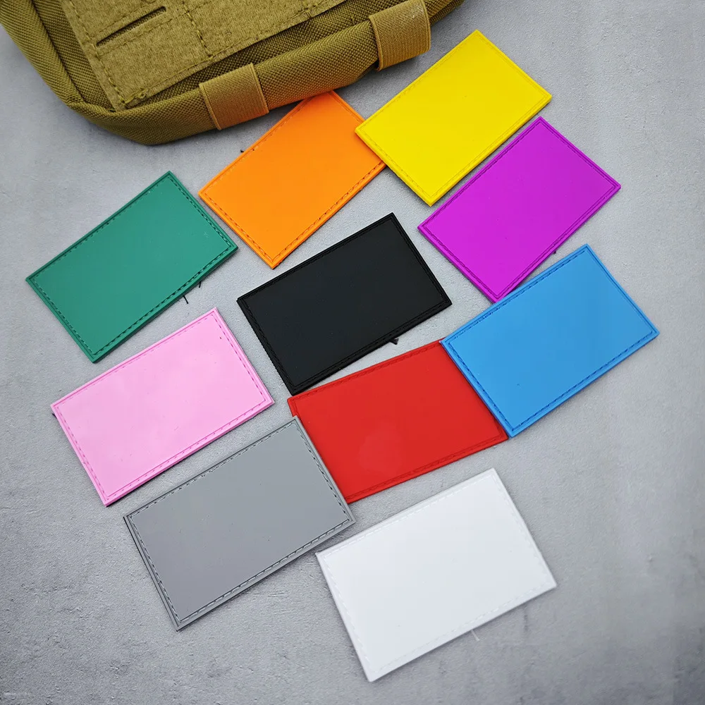Blank PVC Patch 10 Colors Available Hook and Loop DIY Patch for Tactical Backpack Vest Patches for Clothing