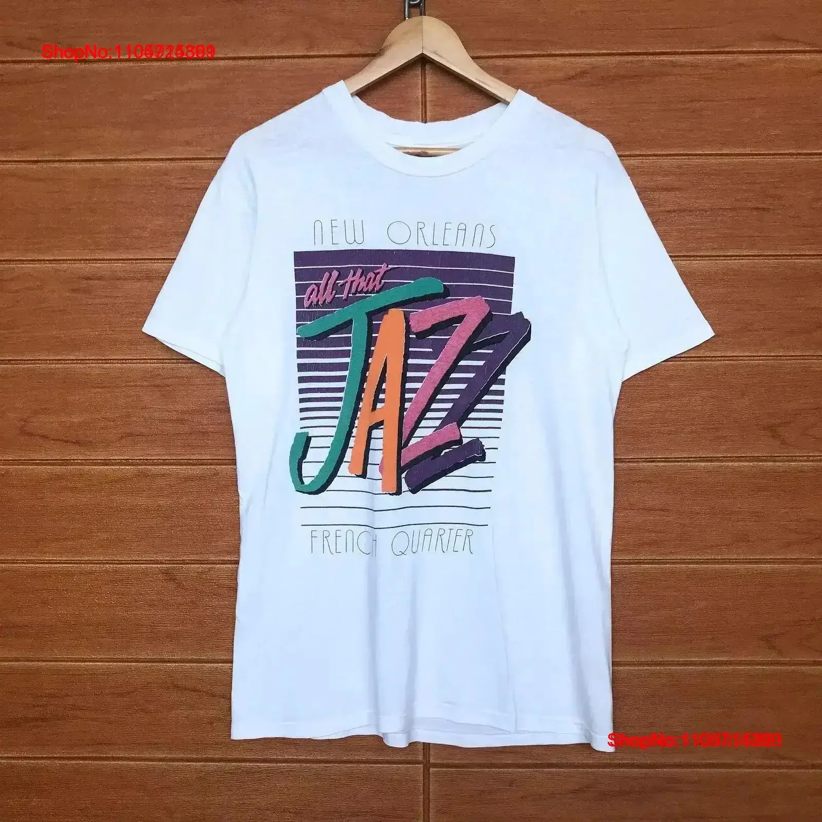 Vintage 90s NEW ORLEANS JAZZ French Quarter Art T Shirt Music Festival Size M Washed Versatile Stylish fashion vintage Washed
