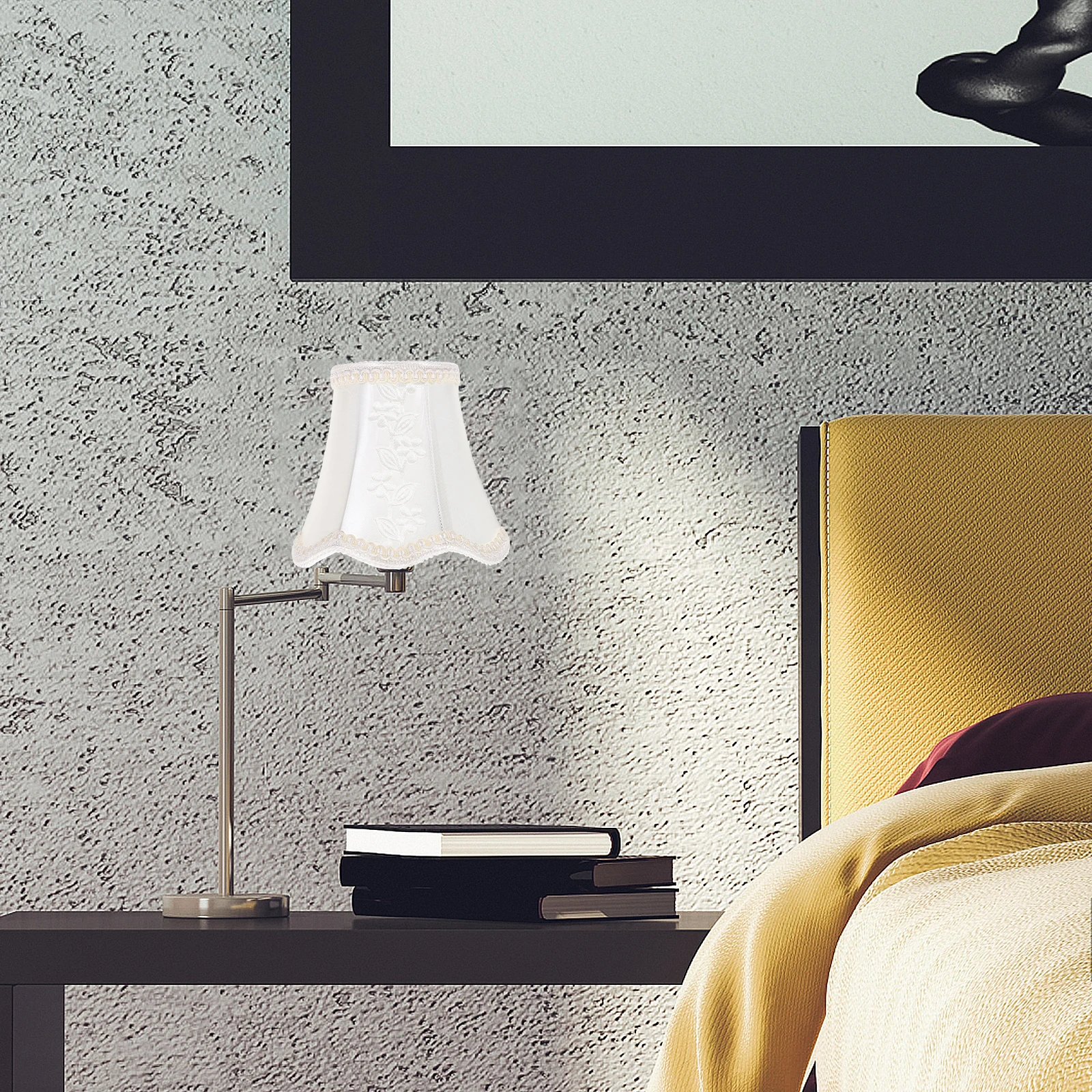 

Small Leaf Pattern Lampshade Retro Style Light Cover Fabric Cloth Durable Home Hotel Bedroom Study Wall Accessory Replacement