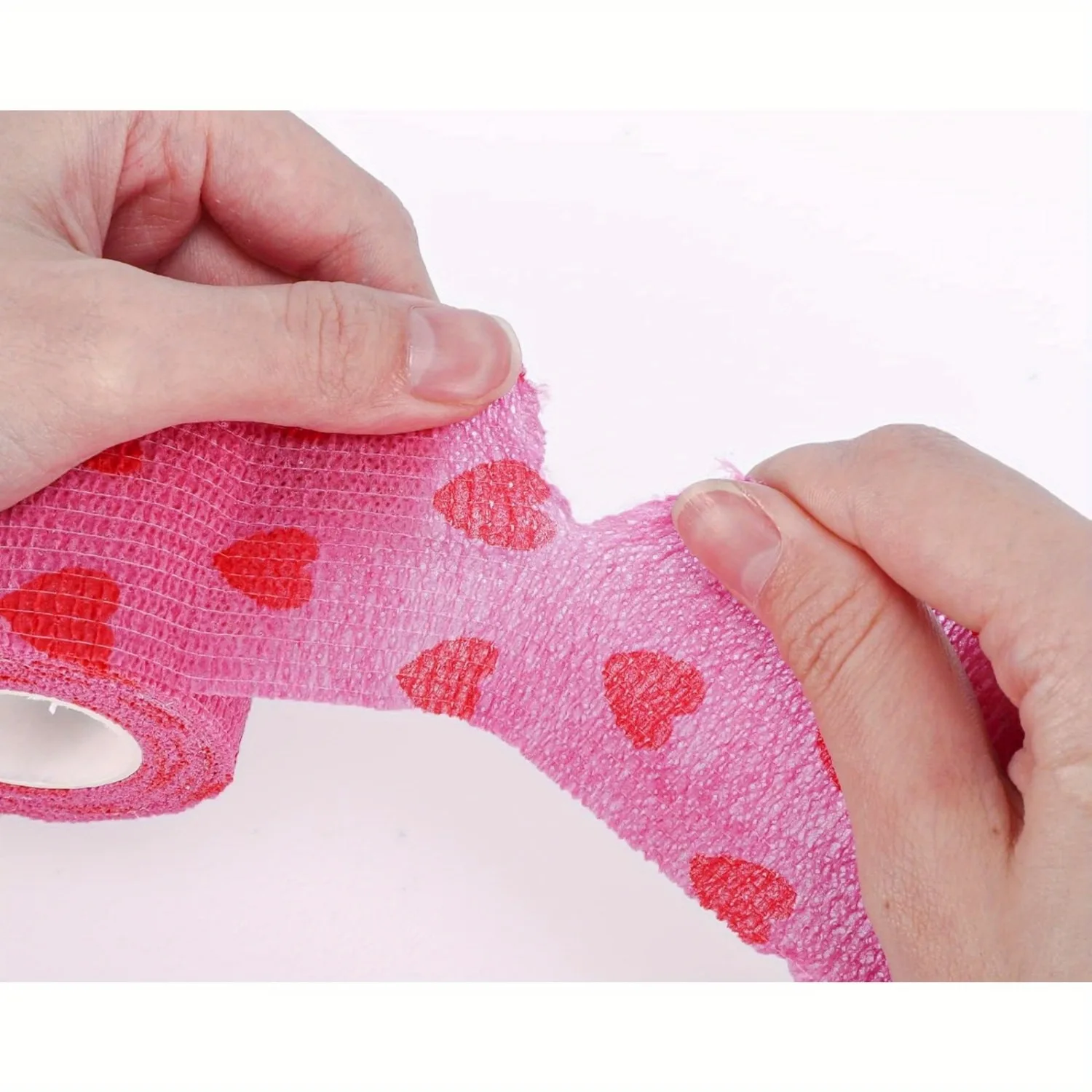 24/12/6 Rolls Tape Tattoo Handle Bandage Anti-slip Red Pink Heart Printed Elastic Self-adhesive Tape Tattoo Wrap Grip Cover