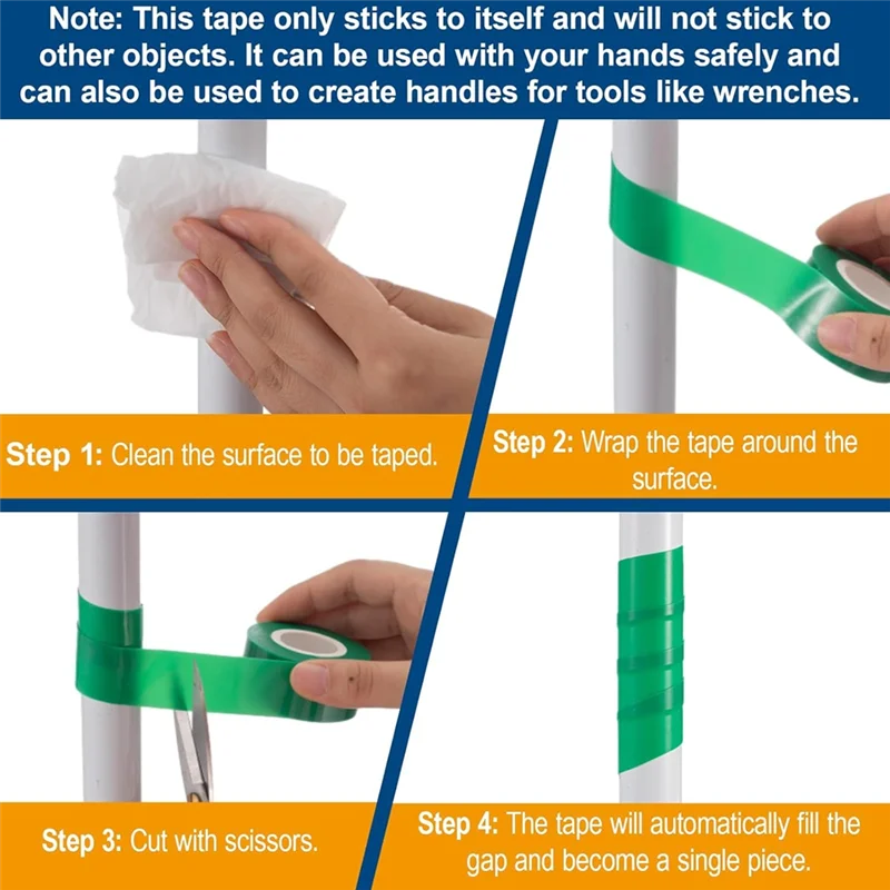 ABGG-شريط كهربائي ذاتي الصمامات من السيليكون 1 بوصة × 10 أقدام 10 لفات شديدة التحمل مقاومة للماء للسيارات والخرطوم ومعدات الصالة الرياضية #5