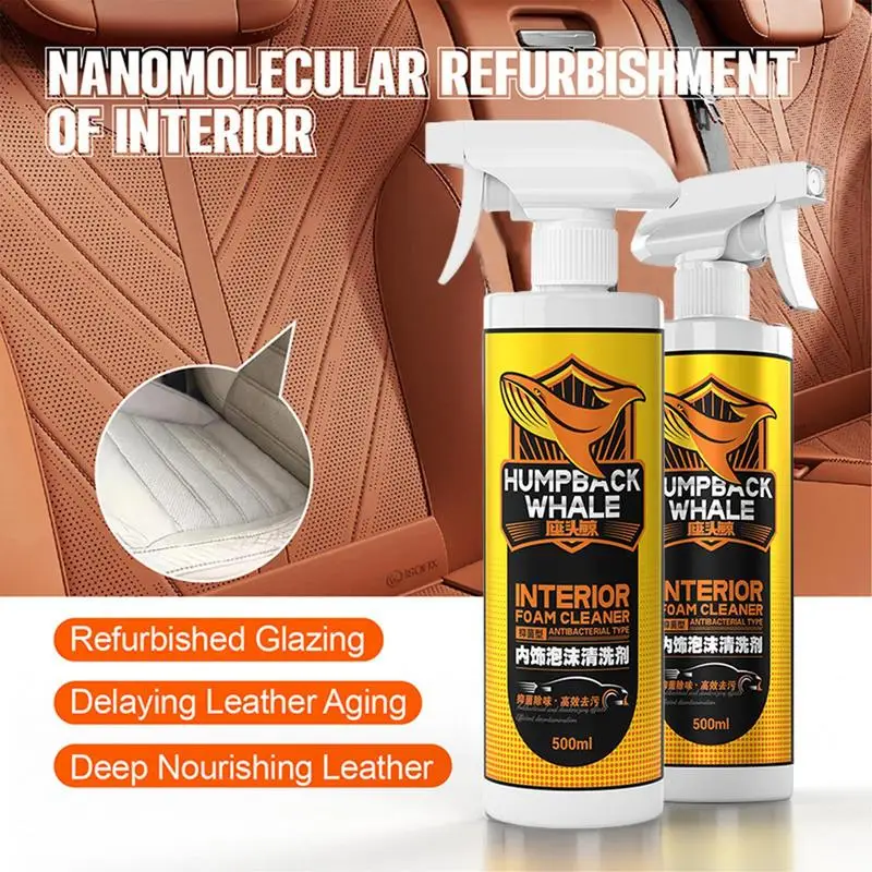 For Refer To Description  Car Interior Foam Cleaner Mild Automotive Care Car Interior Cleaner Long-Lasting Elegant Fragrance