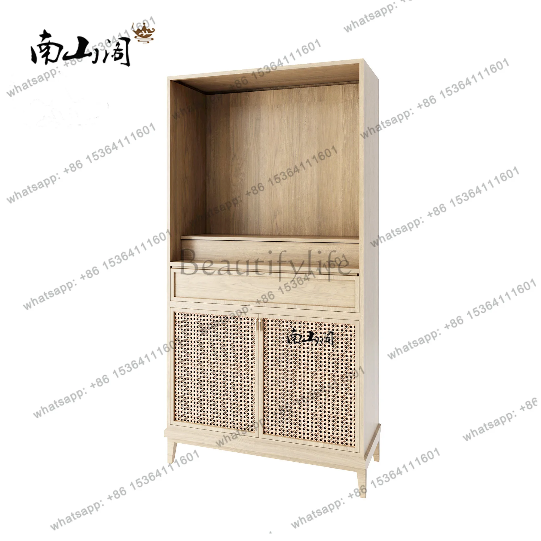 new Chinese-style Buddhist niche for home use, simple Zen-style table, log wind Buddhist table with door