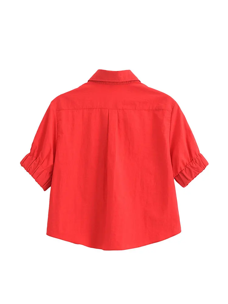 TRAF 2024 New Women Two Piece Skirt Set Summer Short Sleeve Shirts Long Skirt Set Casual Matching Holiday Suit