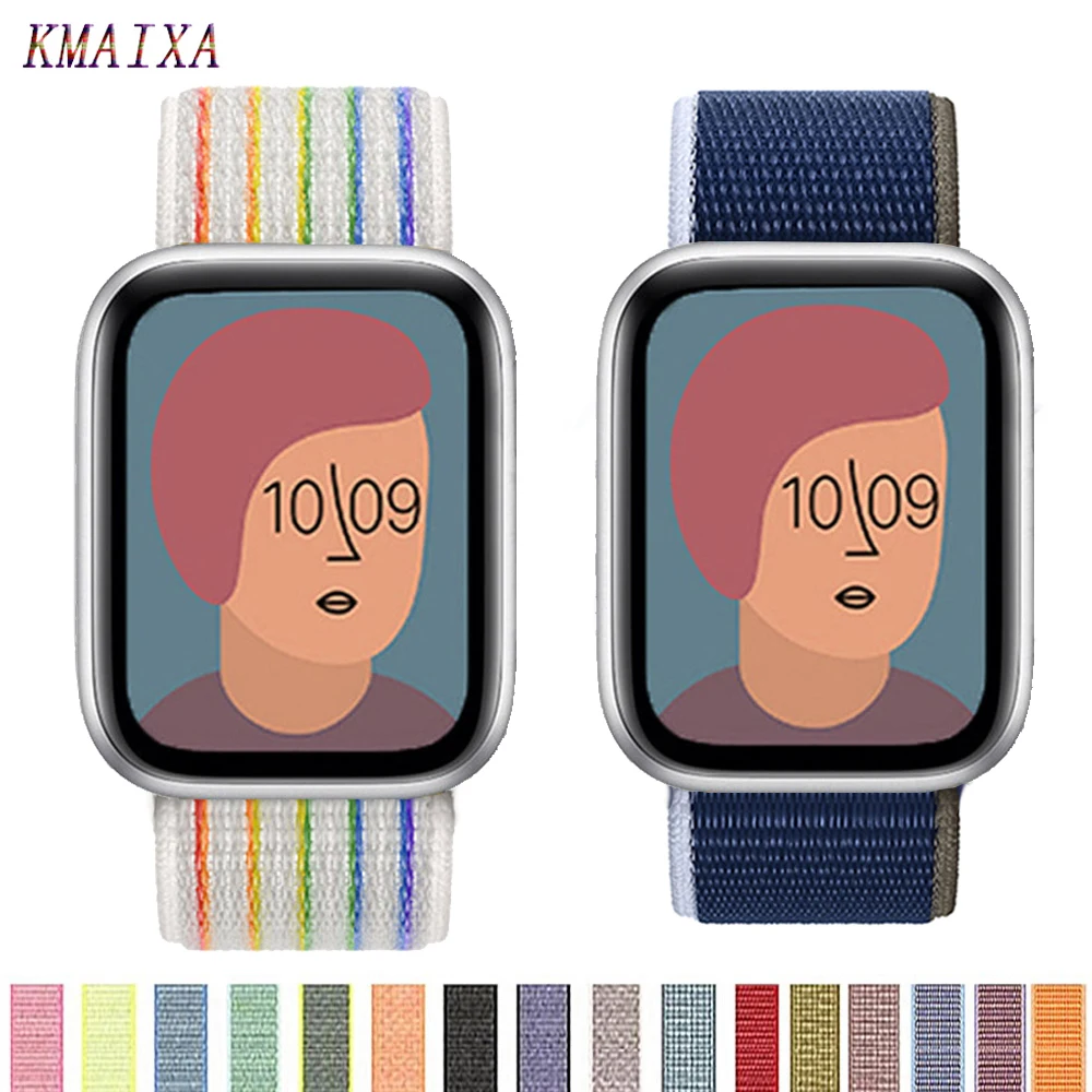 Strap For Apple Watch Band 44mm 40mm 45mm 41mm 49mm 42mm 38mm 45 mm Nylon Bracelet iwatch Series 9 8 7 se 6 5 4 3 Ultra 2 Band