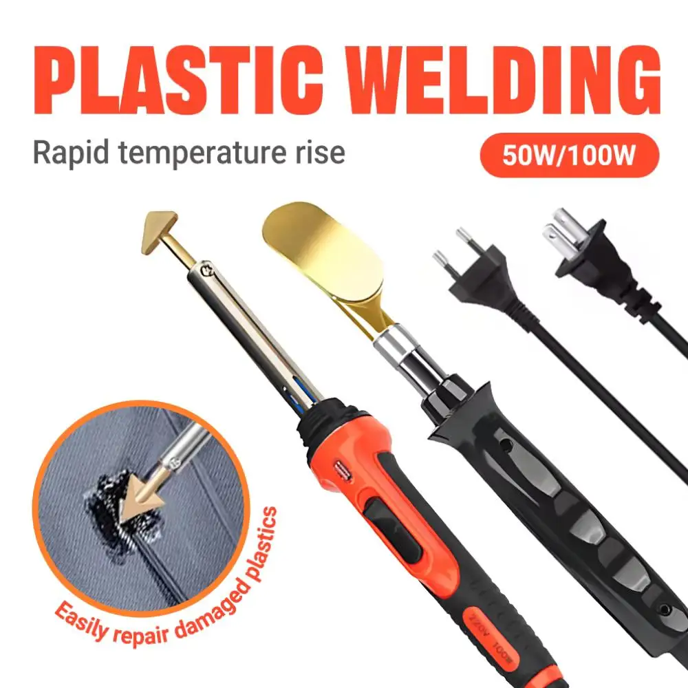Pro Plastic Repair Soldering Iron 220V/110V for Car Bumper & Damaged Plastic Temperature Adjustable Include PP/PE/ABS/PVC Solder