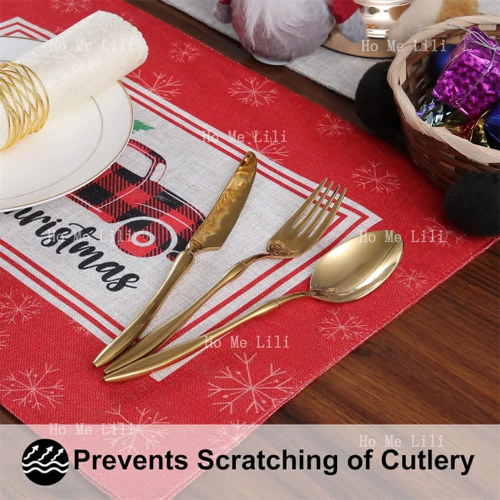 Christmas Truck Marble Patterned Placemat For Table Decoration Heat-Resistant Washable Nordic Style image 2