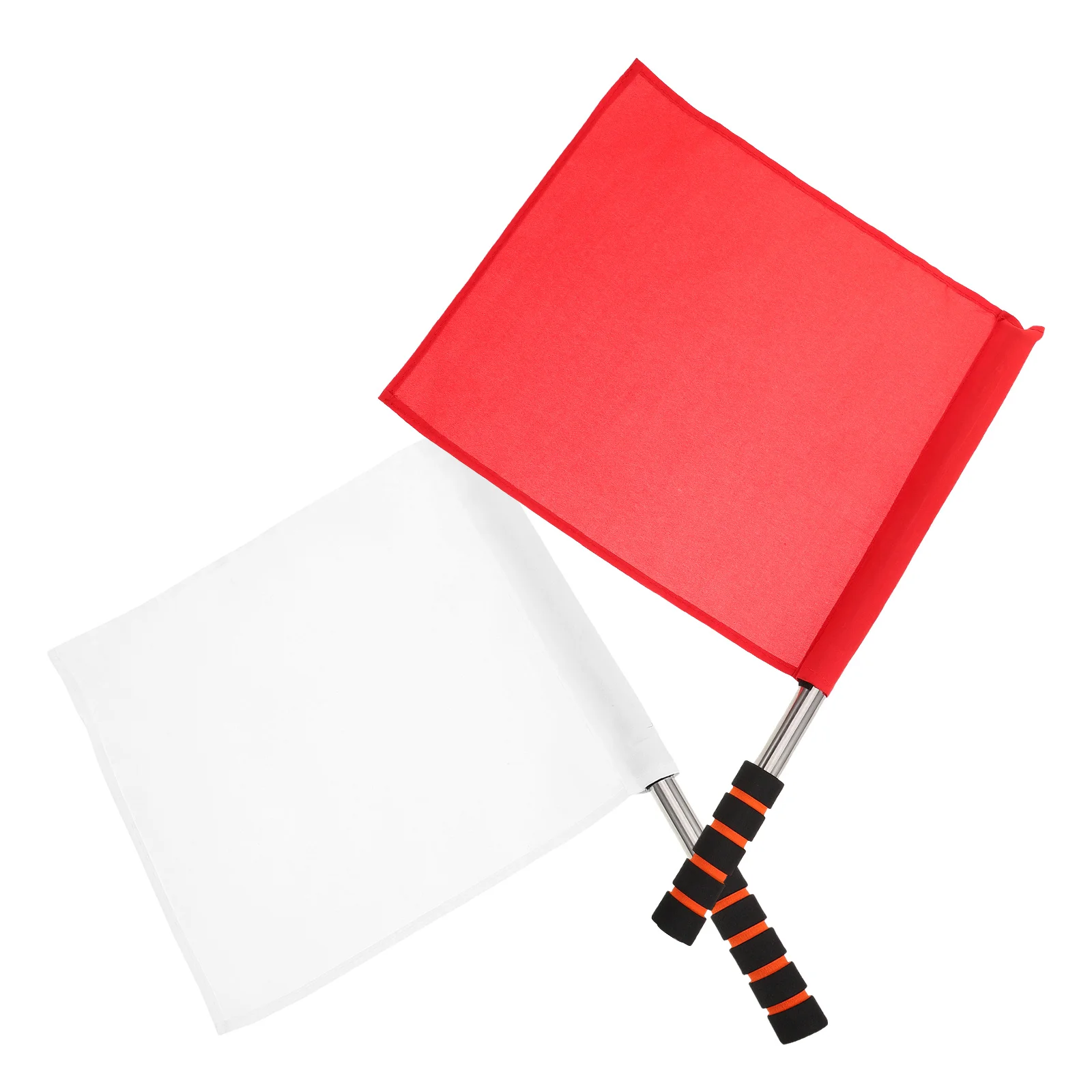 

2Pcs Traffic Flags for Referees Durable Stainless Handle AntiSkid Sports Racing Hand Waving Flags For Racing Flag Event