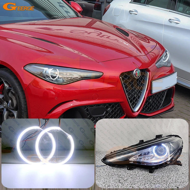 

Для Alfa Romeo Giulia 952 Stelvio 949 2016-2022: Ультраяркие светодиодные кольца COB Angel Eyes (Дневные ходовые огни)