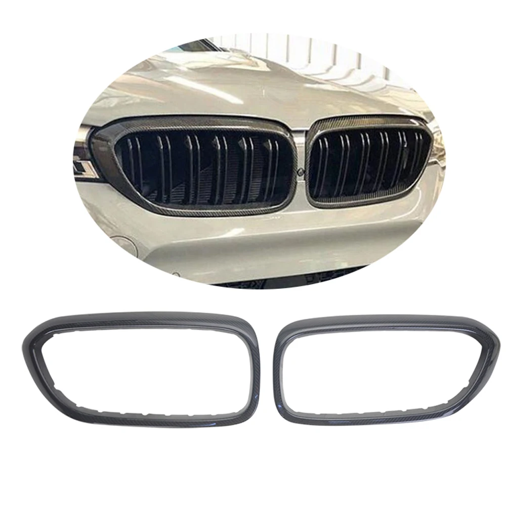 

FOR BMW G30 G38 5 SERIES REAL DRY CARBON FIBER KIDNEY GRILL INSERT TRIM COVER