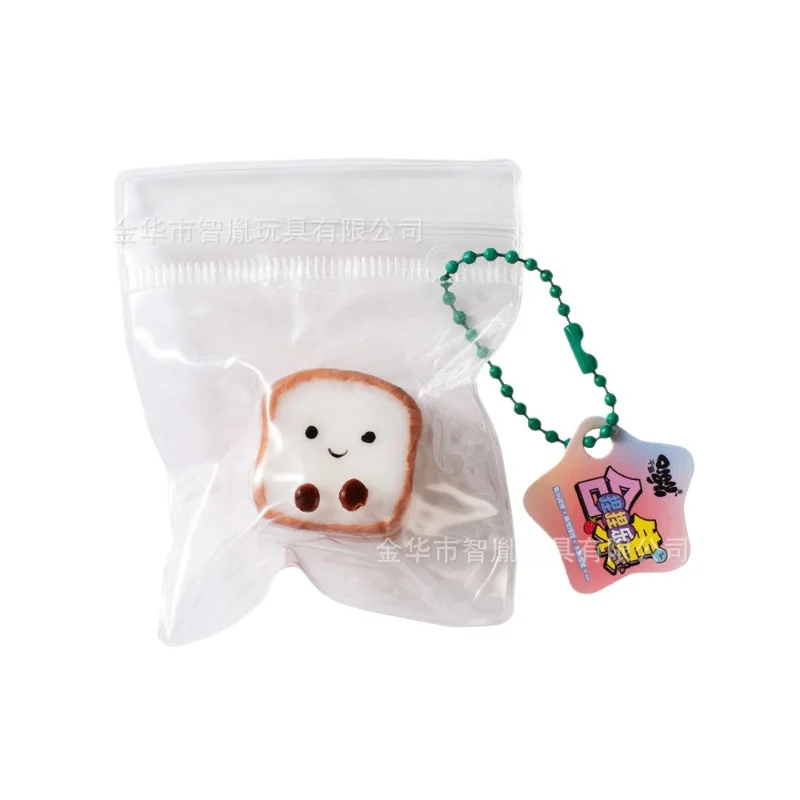 Japanse Sandwich Toast Voedsel Spelen Serie Hanger Pinch Speelgoed Voor Kinderen Volwassenen Stress Leuke Zee Dier Squeeze Squishy Fidget