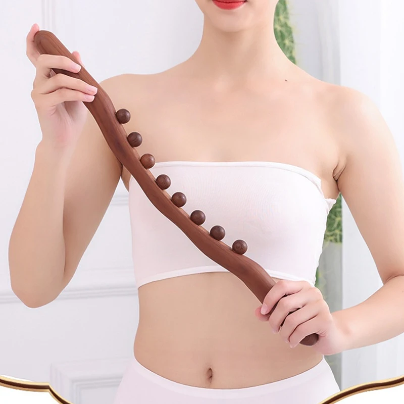 

Eight-ball Rolling Stick Beech Wood Back Scraping Plate Carbonized Massage Scraping Stick Body Massage Tool Beauty Salon