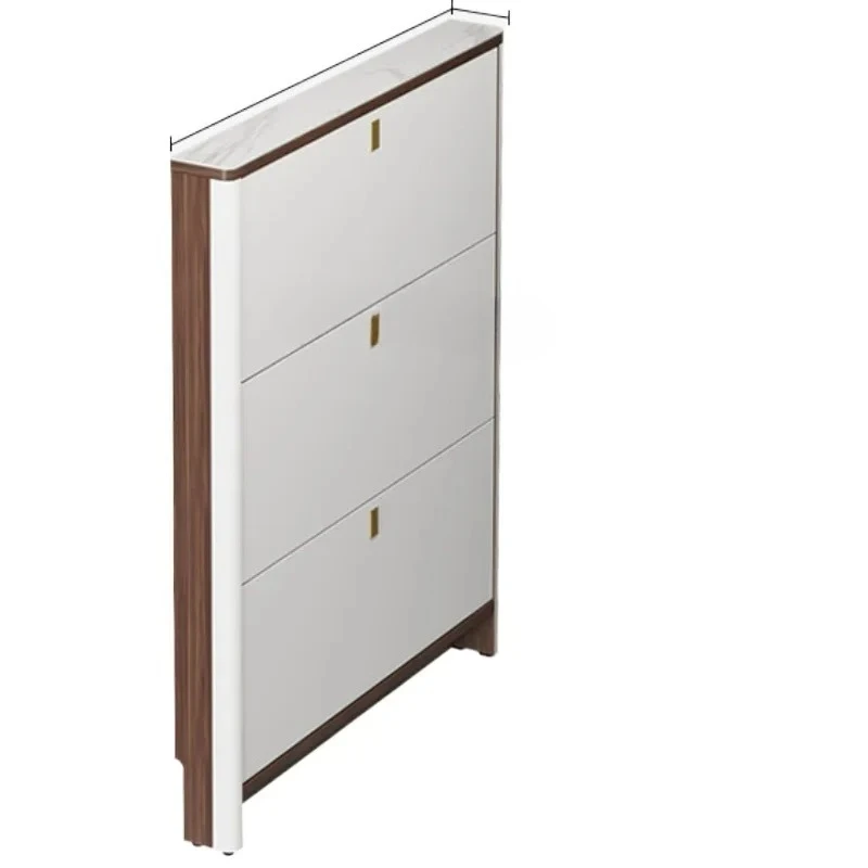 

TQH ultra-thin shoe cabinet 13cm extremely narrow solid wood small apartment entrance tipping bucket entrance cabinet