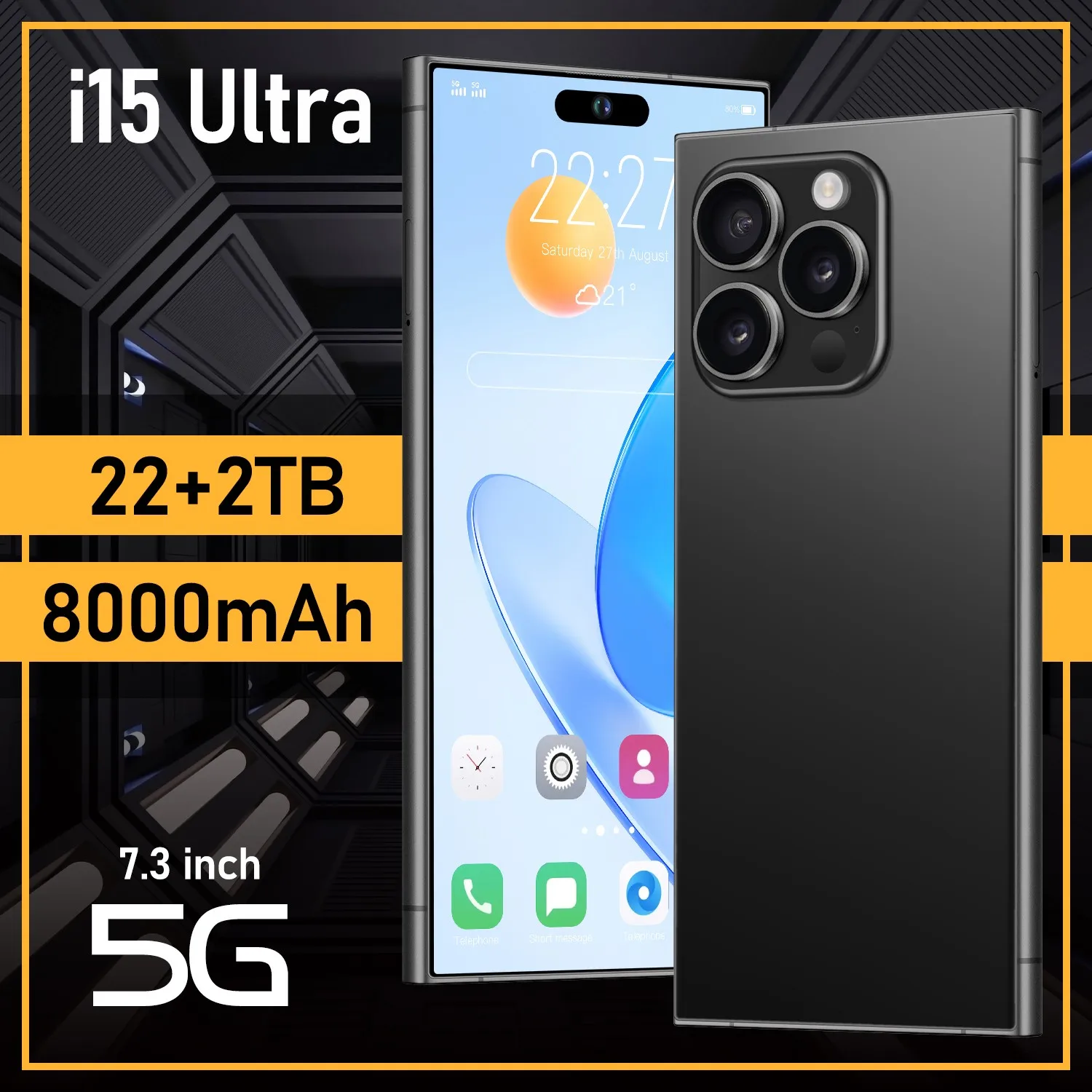 

New S25 Ultra 7.3 inch Original Android 14 Smartphone, Snapdragon 8 Gen 3, Global Version Unlocked 5g Cellphone ,22GB+2TB,8000mA